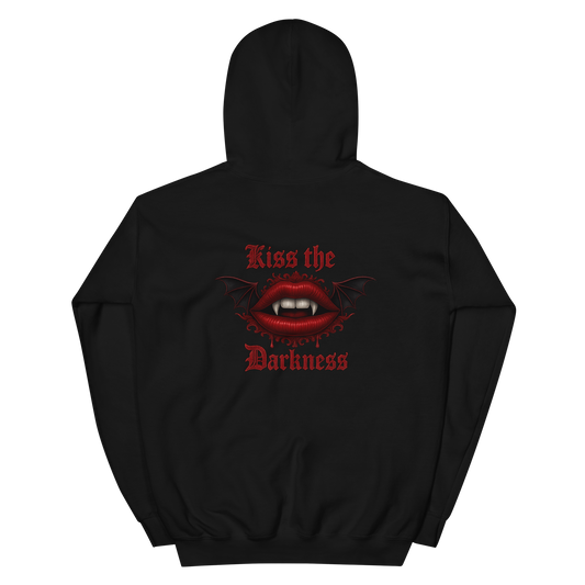sweat a capuche noir kiss the darkness vu de dos